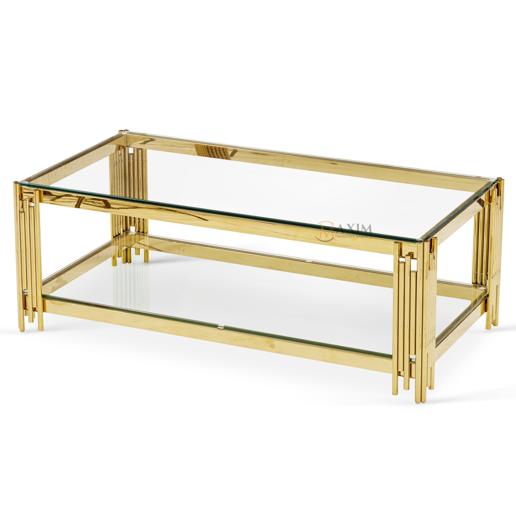 Vega 47" Rectangular Gold Coffee Table